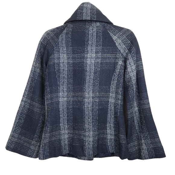Jack by BB Dakota High Collar Wool Blend Plaid Coat Jacket Women's Size Small - Picture 3 of 7